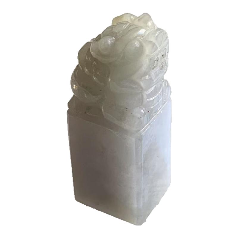 缅甸天然A货翡翠貔貅印章摆件