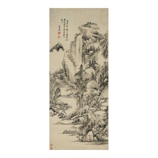 清四王王原祁山水图高清微喷明清古画名画复制临摹手稿卷轴挂画