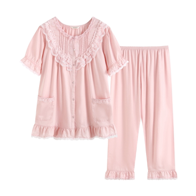 罗丝美纯棉贡缎家居服套装