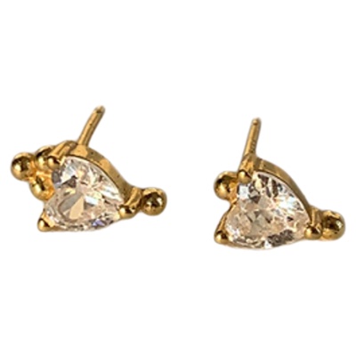 LLabs925不对称小爱心锆石耳钉