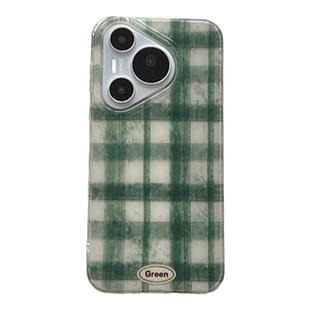 戒酒的李白｜ins高级感泼墨绿色格子双层适用华为Pura80Pro手机壳mate70pro+小众mate60简约Pura70清新少女心
