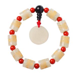 云澜道家流珠法器饰品招财多宝转运珠香灰和田玉定制护身符手串男