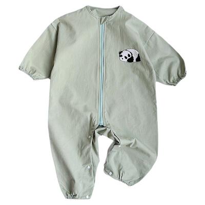 新款纯棉宝宝爬爬服户外婴儿爬行服连体衣服秋季外出罩衣防脏透气