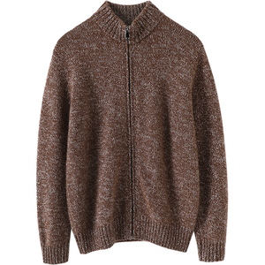 气质非凡 高奢气质！男式加厚拉链开衫羊绒衫男士纯羊绒毛衣外套