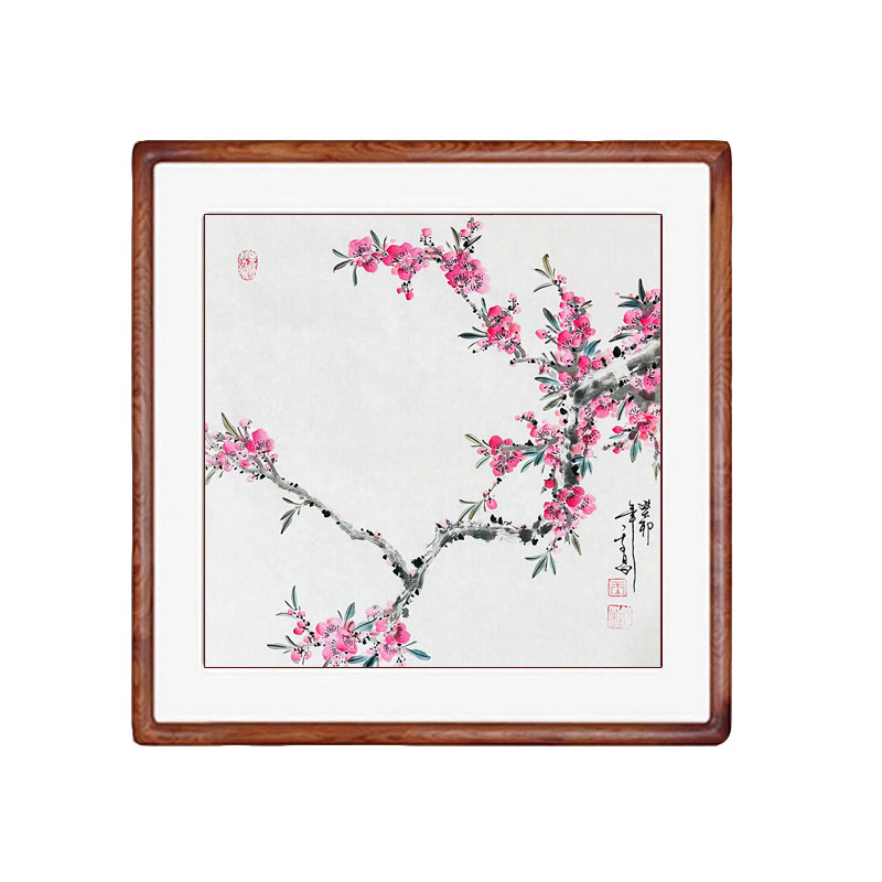 作品真迹国画桃花百燕堂纯手绘