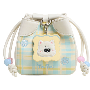 新年礼物TOUTOU新款水桶包抽绳烧麦包迷你可爱斜挎小包生日女生