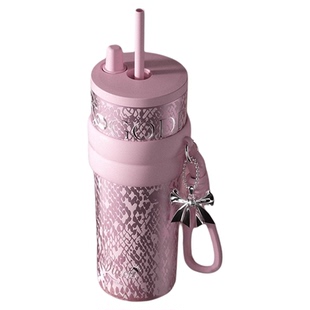 火华保温杯大容量女生送礼高颜值生日礼物陶瓷内胆保冰吸管水杯子