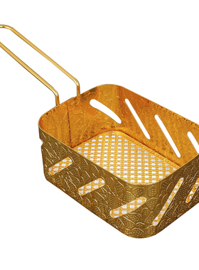 欧式复古金色花纹阿拉欧式薯条盒复古工艺品轻奢创意餐厅工艺摆件