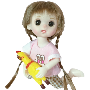 8分BJD娃娃16cm多关节体非粘土黏土娃娃非OB11非树脂迷你胶皮玩偶