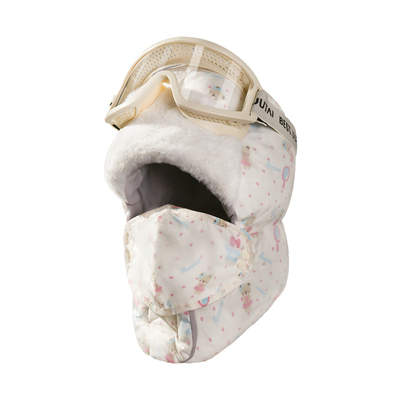 可爱小熊骑行雷锋帽女冬加绒加厚