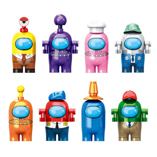 太空狼人杀玩具全套人仔盲盒小人偶积木内鬼公仔男孩拼装飞船儿童