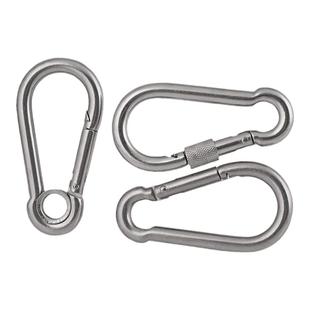 304不锈钢链接扣登山扣带母弹簧扣船用安全保险扣宠物锁扣快挂钩