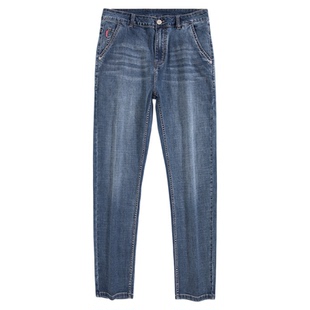 加长牛仔裤男士大码高个子宽松直筒弹力胖子加肥加大加绒厚秋冬季