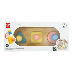 Hape蒙特梭利几何形状拼图立体大颗粒儿童益智玩具木制男女孩10M+