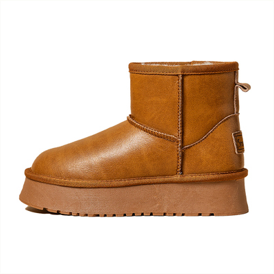 东北防水皮面雪地靴冬季棉鞋