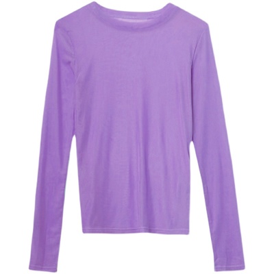 透明薄款网纱打底衫女内搭T恤潮