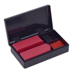 印章盒小号法人名章盒自带印泥台迷你便携式章子印鉴章收纳私章盒财务印章公章推拉翻盖式牛角高档方章专用盒