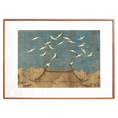 伽罗生活中国画《瑞鹤图》宋徽宗赵佶花鸟挂画国画书房宋代装饰画