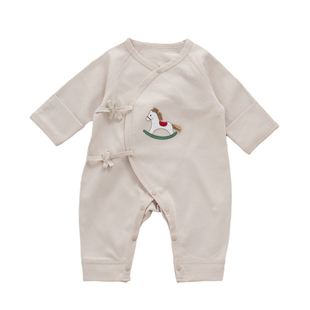 新生儿连体衣马宝宝衣服婴儿春秋款纯棉和尚服小月龄马年拜年服