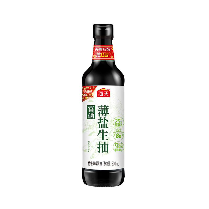 富硒薄盐生抽酱油500ml酿造酱油