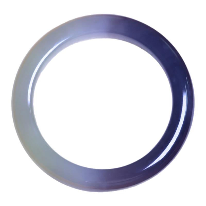 珪宝和田玉冰烟紫宽条手镯61.8mm