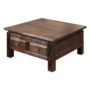 中式复古实木茶几榻榻米喝茶桌客厅矮桌子家用抽屉四方桌飘窗坑几