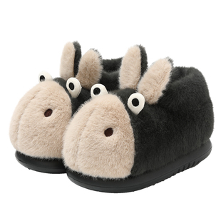 憨憨驴棉拖鞋男款冬季外穿室内家居2026新款包跟厚底毛绒保暖棉鞋