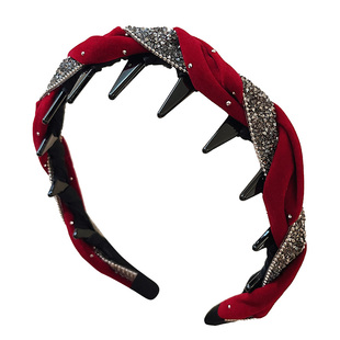 红色丝绒高颅顶发箍女款高级感洋气时尚显脸小减龄头箍洗脸发卡