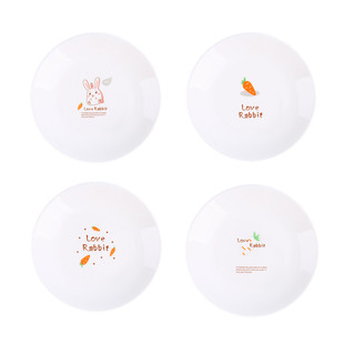 日式家用6寸浅盘创意陶瓷圆形吐骨小碟子小吃点心糕点可爱小盘子