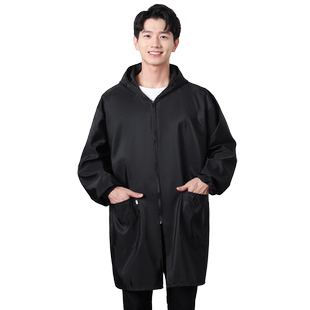 罩衣男成人防水防油防污黑色绿色工作服大褂薄款春秋四季外套围裙