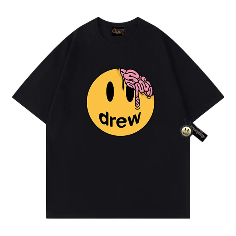 DH比伯笑脸潮牌搞怪大脑纯棉短袖