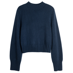 322WORKHOUSE羊毛短款长袖针织衫女2025新款秋季厚款纯色毛衣B202