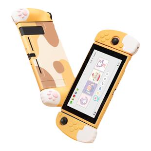 极想 任天堂switch保护壳NS萌系猫爪手柄保护套硅胶软壳switch oled保护壳支架分体式joycon握把手感游戏配件