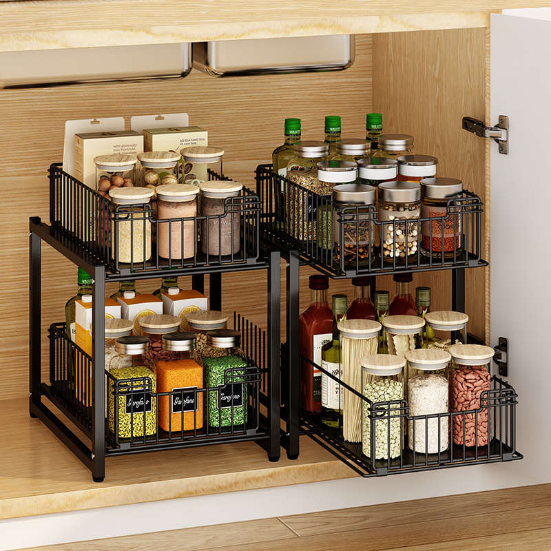 厨房调料置物架橱柜窄柜抽屉式极窄小尺寸柜内抽拉式置物架收纳