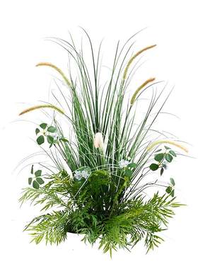 西西里民宿庭院景观青苔草丛花堆