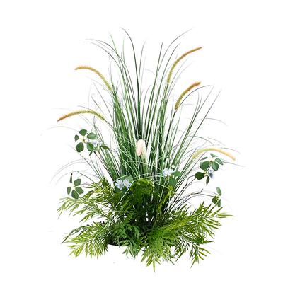 西西里民宿庭院景观青苔草丛花堆