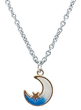 日韩镶嵌月亮女神项链七夕情侣