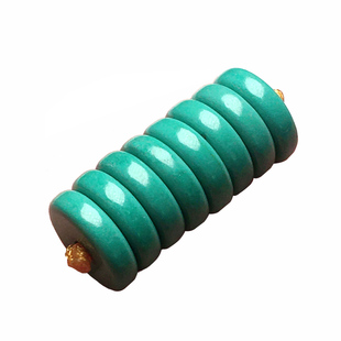 绿松石配珠隔片直切蓝色隔珠小垫片4mm高瓷散珠金刚星月菩提配饰