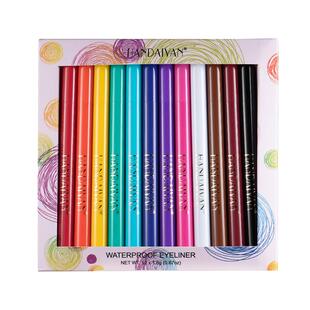 韩黛妍彩色防水眼线笔舞台妆化妆师专用白色红蓝色圣诞节眼线液笔