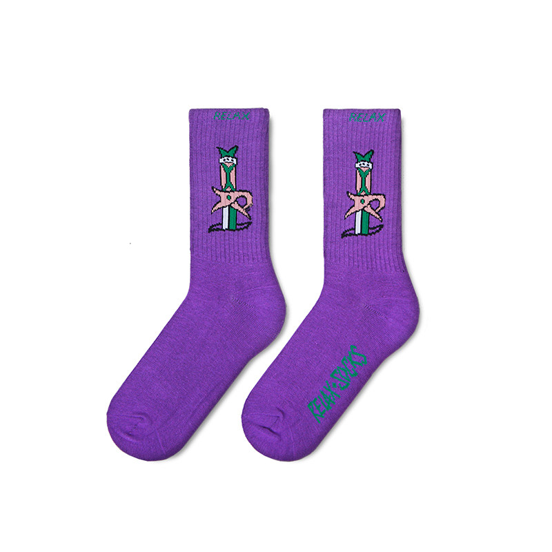 RELAXSOCKS 春夏款 “仙履奇缘”系列紫青宝剑 纯棉潮袜 男女均码