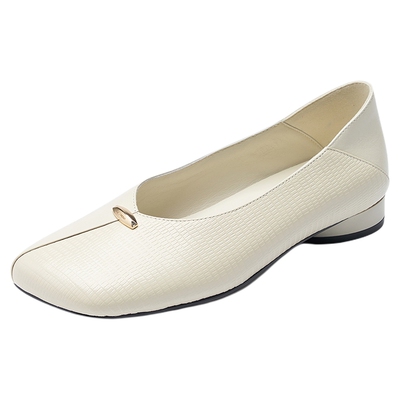 莱尔斯丹气质法式真皮平底单鞋女