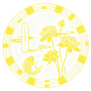 荷花鲤鱼净秽图卫生间莲花防水贴纸好事连连厕所金属贴画鞋柜