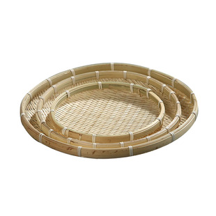 手工竹编厨房酒店农家零食果盘小簸箕竹筐馒头点心盘幼儿园装饰