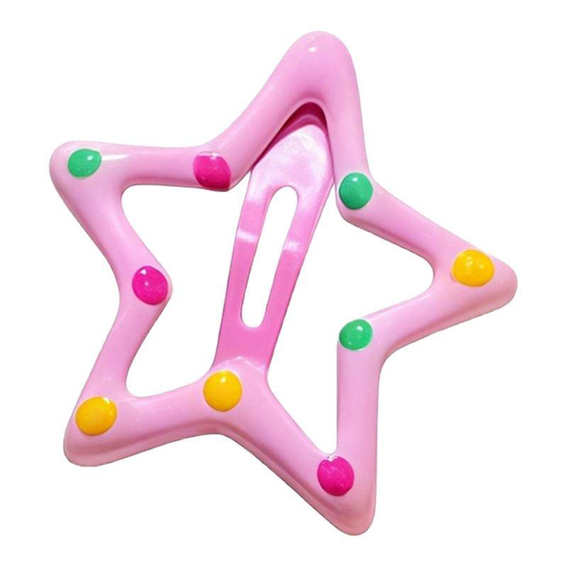y2k多巴胺彩色五角星发夹碎发卡