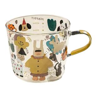 ins原创高颜值玻璃杯 大容量高硼硅轻薄耐热家用水杯果汁牛奶杯子