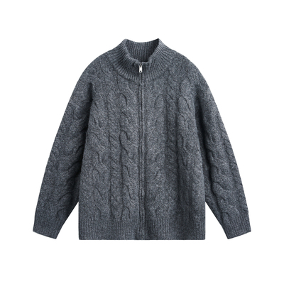 NEVERNEED麻花开衫毛衣男女