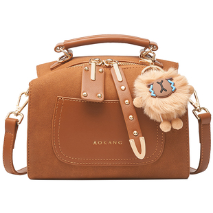 奥康波士顿包2026新款枕头包大容量手提包2025单肩斜挎包麂皮包包