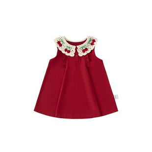 贝贝城女童连衣裙夏季新款儿童洋气生日公主裙宝宝超好看红色裙子