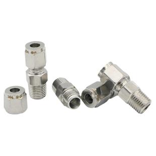 304不锈钢卡套接头双卡套直通终端NPT外螺纹气源仪表铜管免焊接头