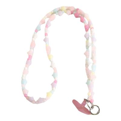 彩色星星串珠手机链斜跨扩音器链